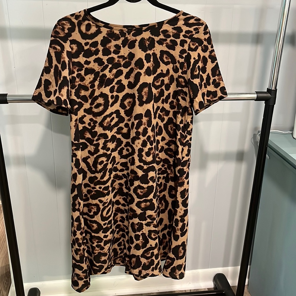 Shein Short Sleeve Cheetah Dress